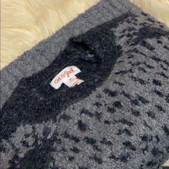 Cat & Jack Kid's Fuzzy Gray Bear Face Sweater NWT - Picture 8 of 9